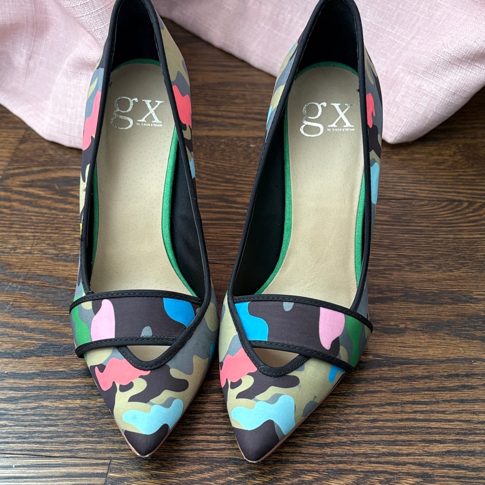 GX by Gwen Stefani Colorful Camouflage Heels